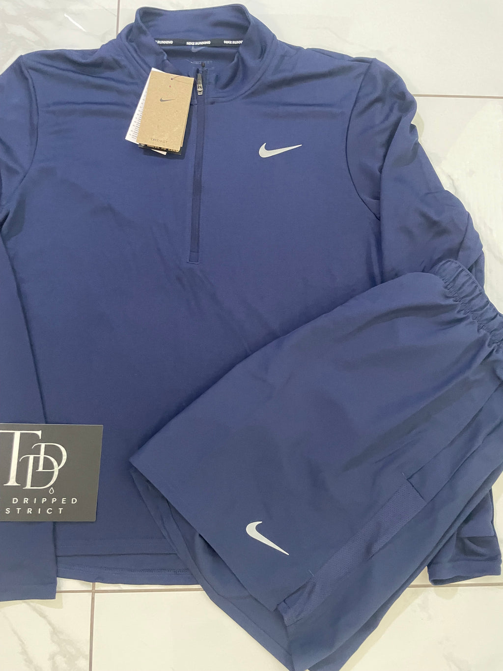 Nike 1/4 Zip & Shorts Set Navy