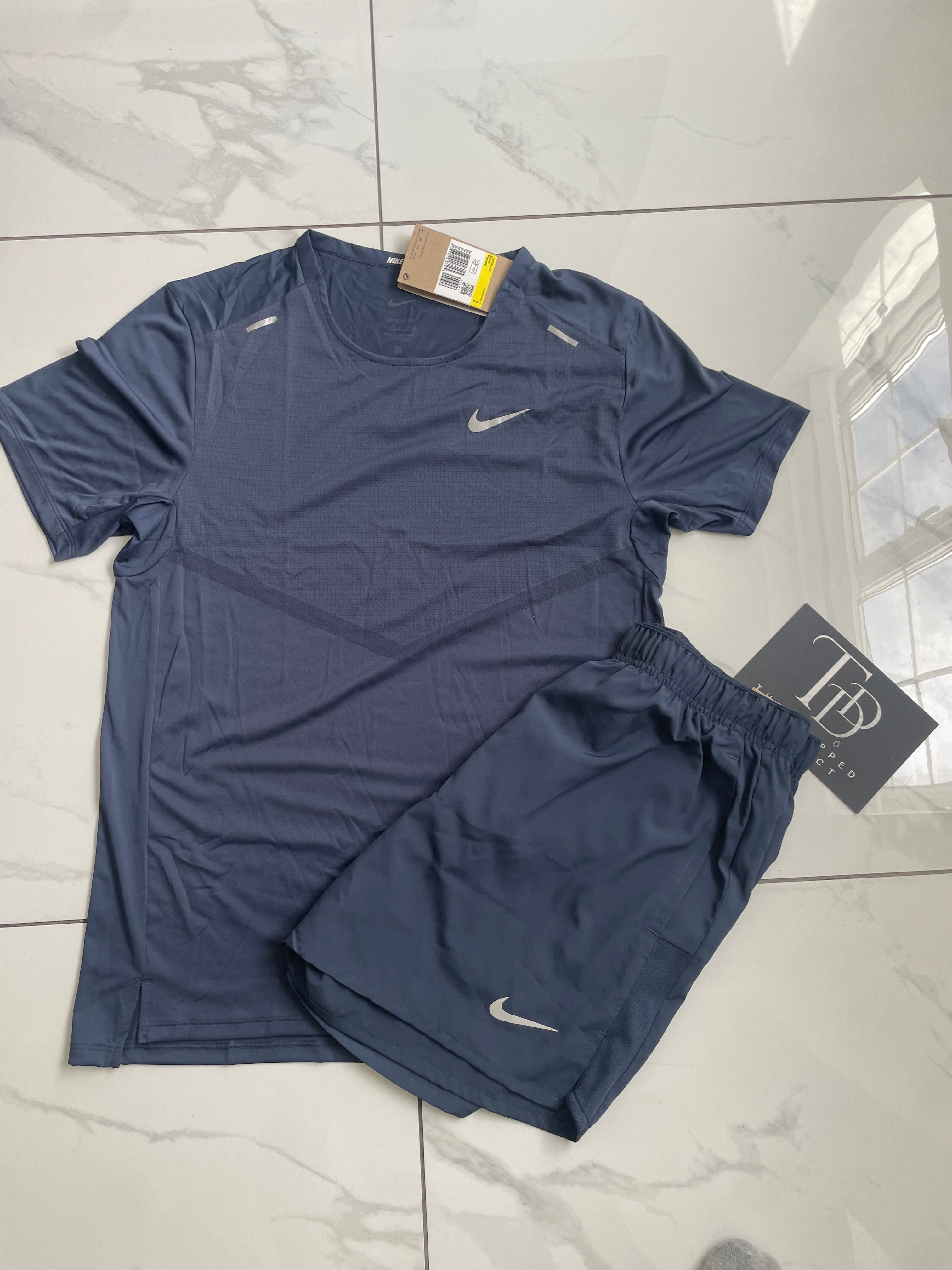 Nike Miler And 5inch Shorts Navy