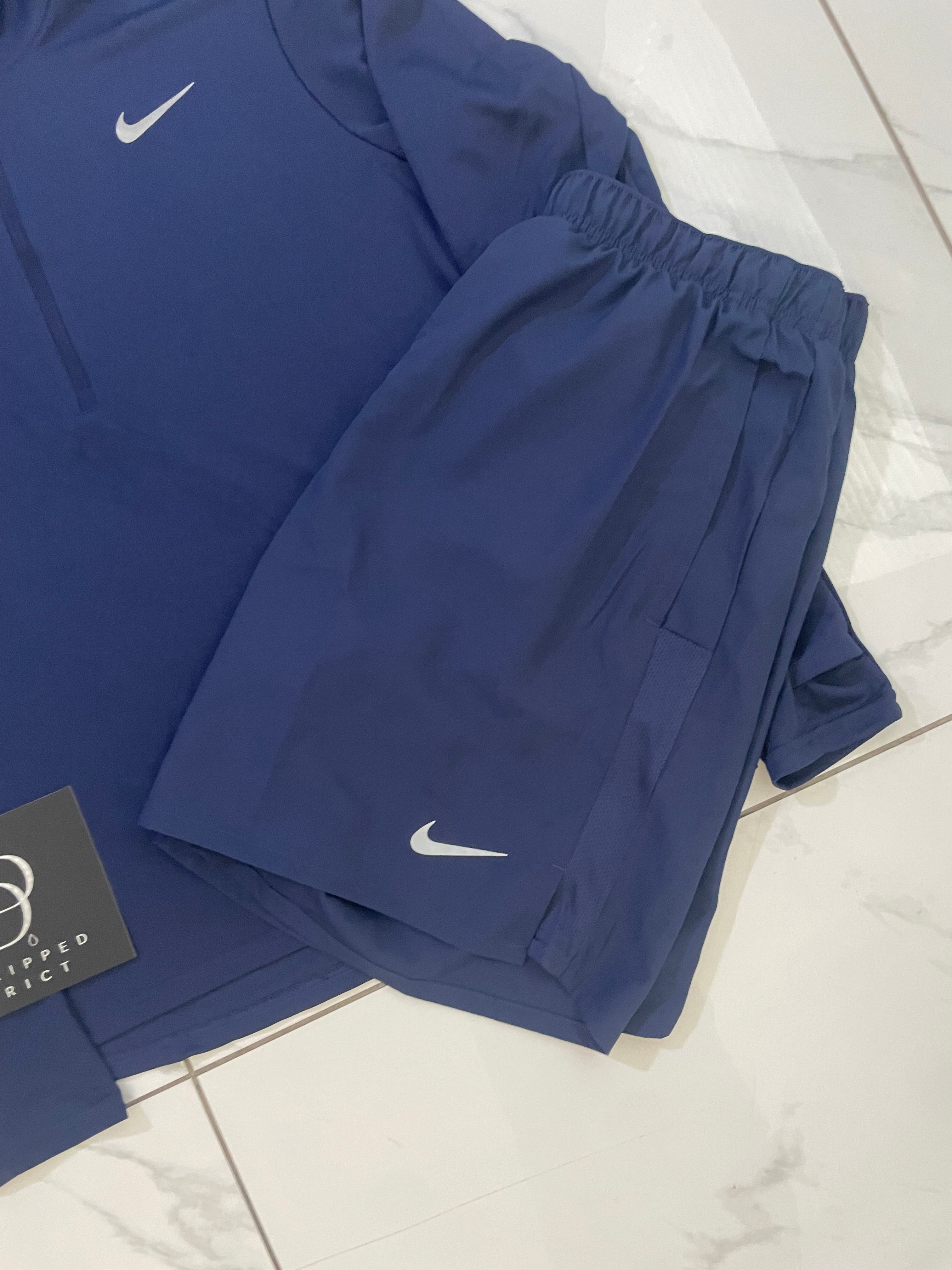 Nike 1/4 Zip & Shorts Set Navy