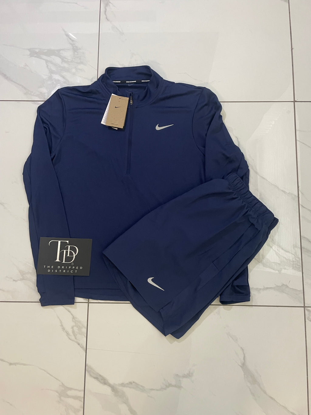 Nike 1/4 Zip & Shorts Set Navy